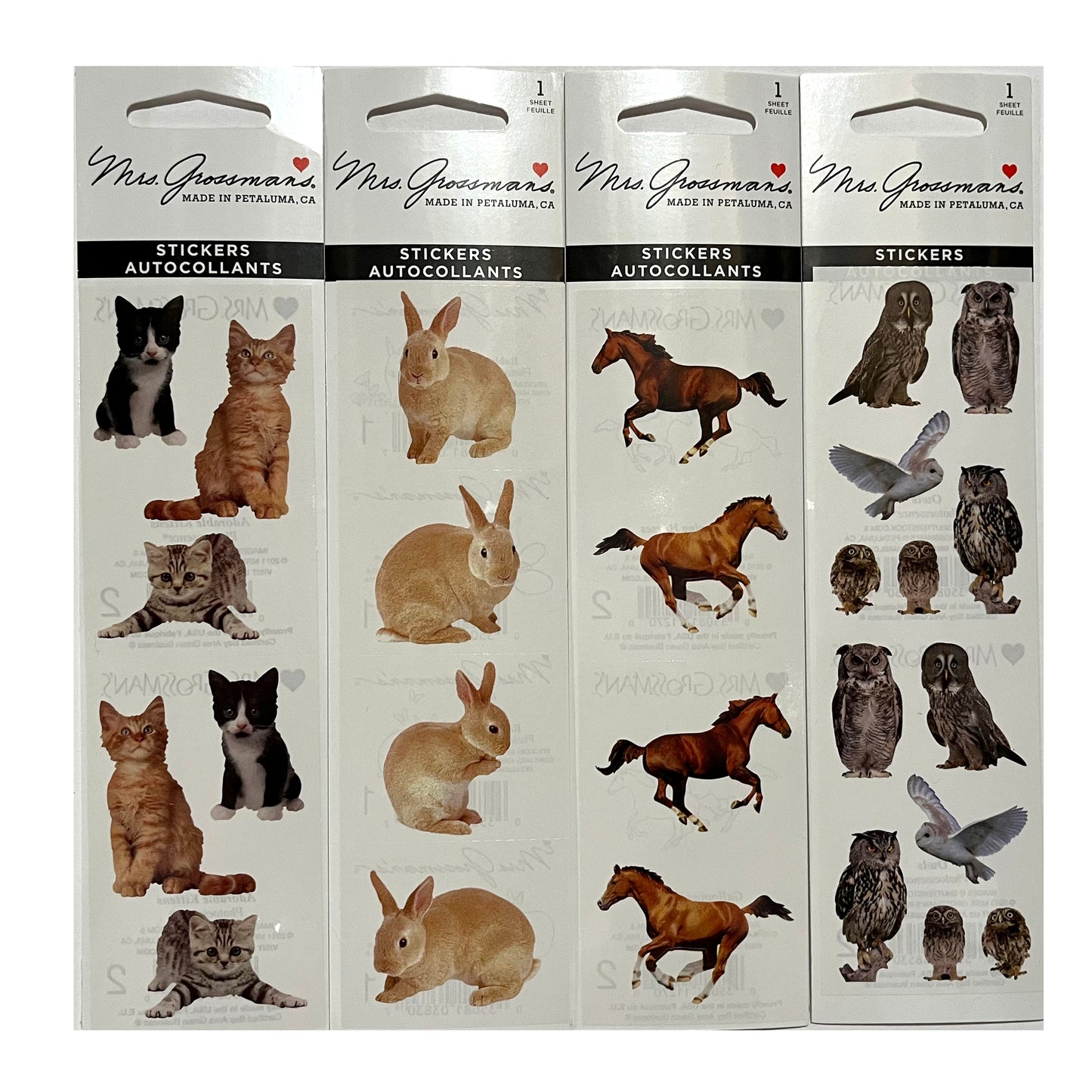 Mrs. Grossman's Animal Friends Sticker Strips - New in Package
