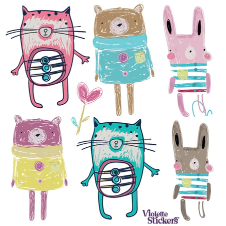 BULK BUY: 50 sheets My Buddy Animal Stickers