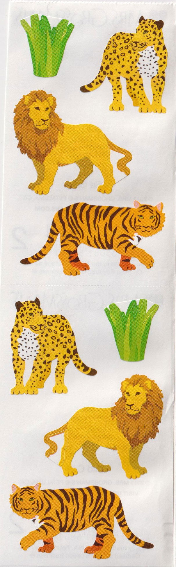 Mrs. Grossman's Lion Cheetah tiger Sticker Sheet