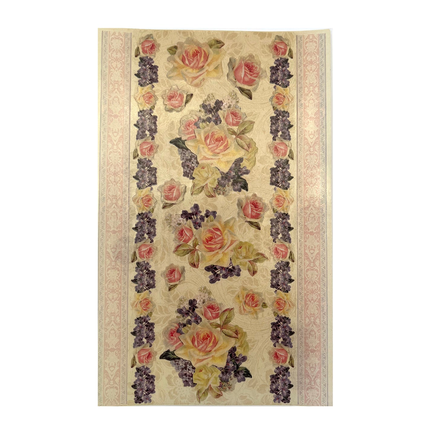 GIFTED LINE: Ivory Rose and Lilac Strip Stickers