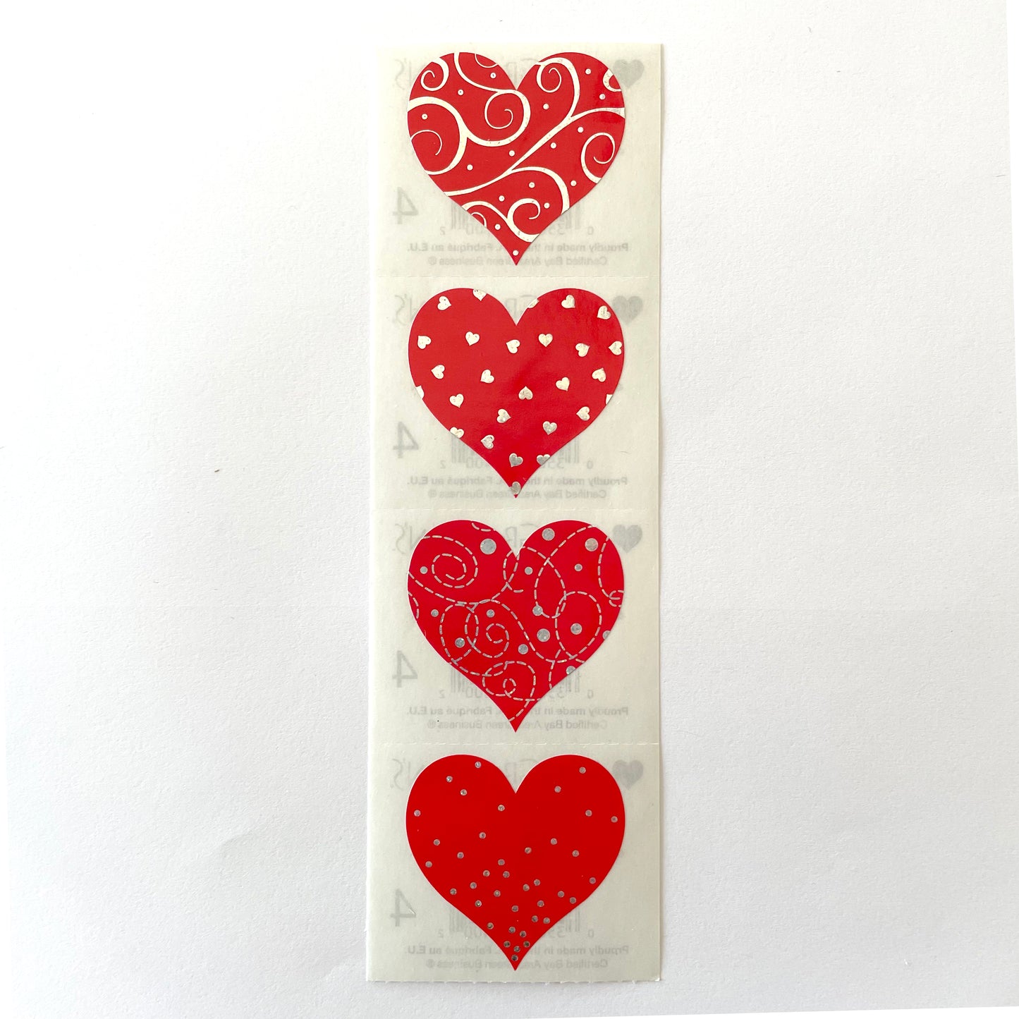 Mrs. Grossman's: Valentine's Red and Silver Heart Stickers