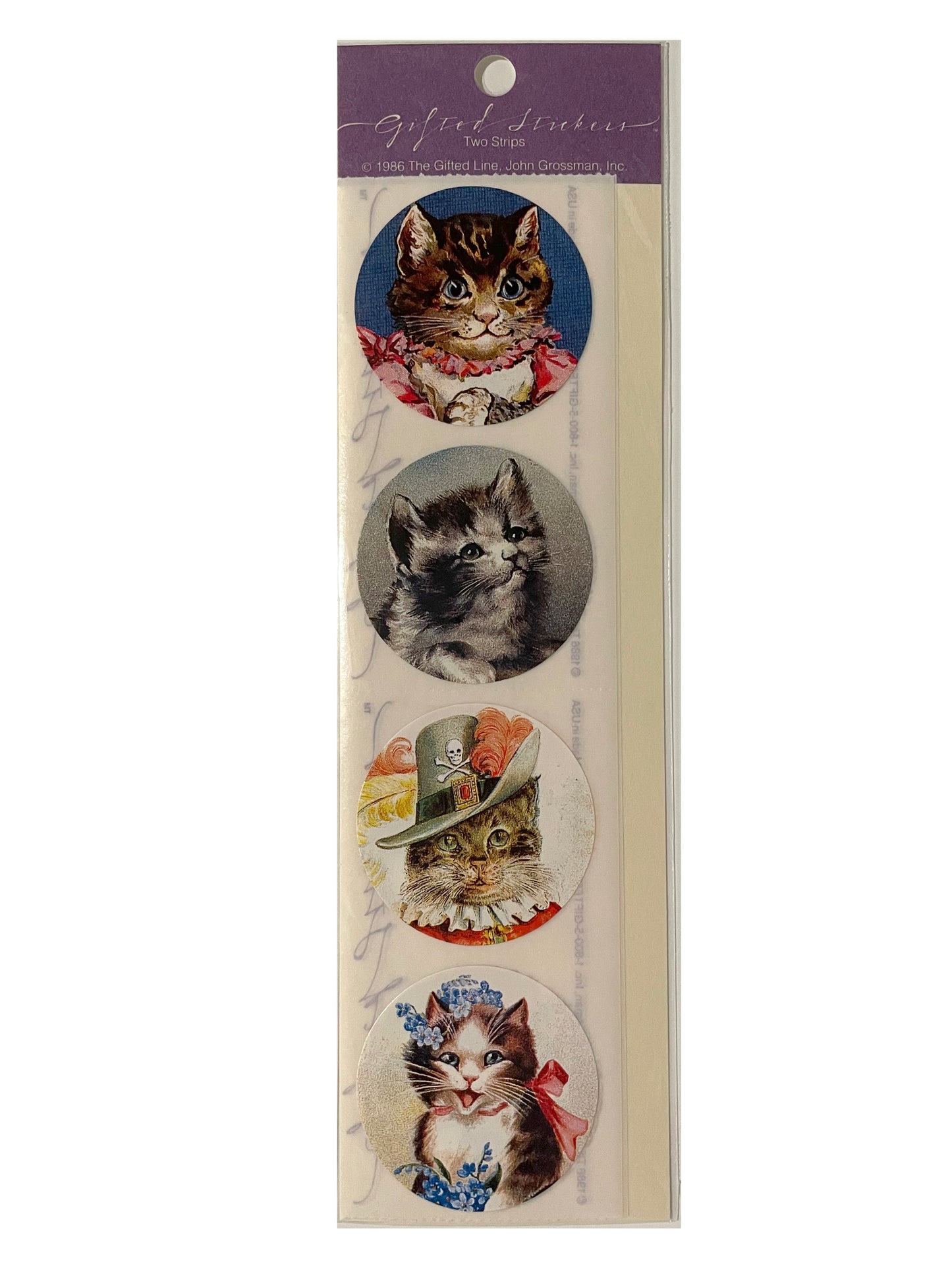 GIFTED LINE: Strips - Round Cats Stickers