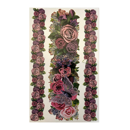 GIFTED LINE: Purple Rose Strips Stickers