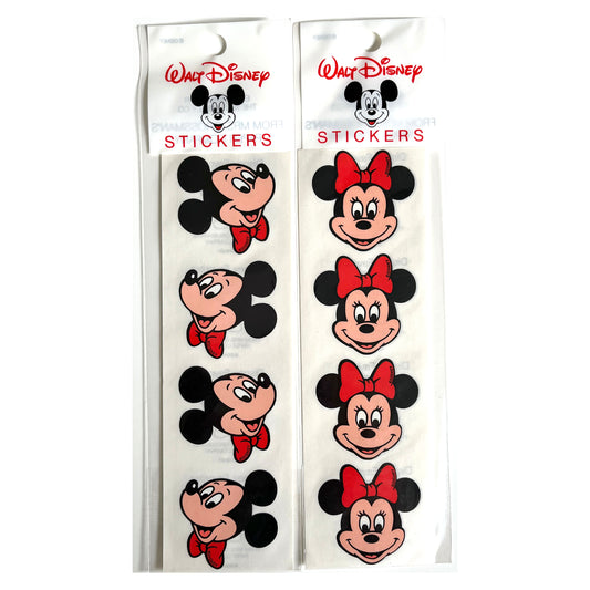 Disney Strip Stickers - Mickey and Minnie Heads- NIP