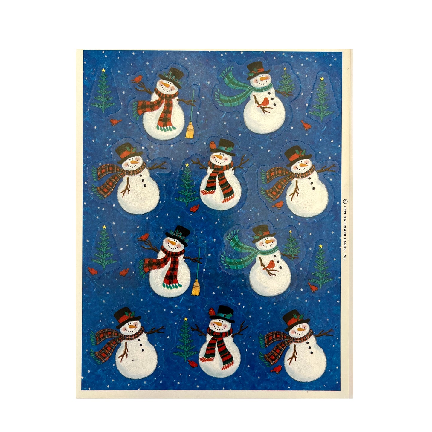 Hallmark: Christmas Snowman on Blue Stickers