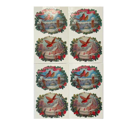 Vintage Red Bird Greetings - 4 sheets