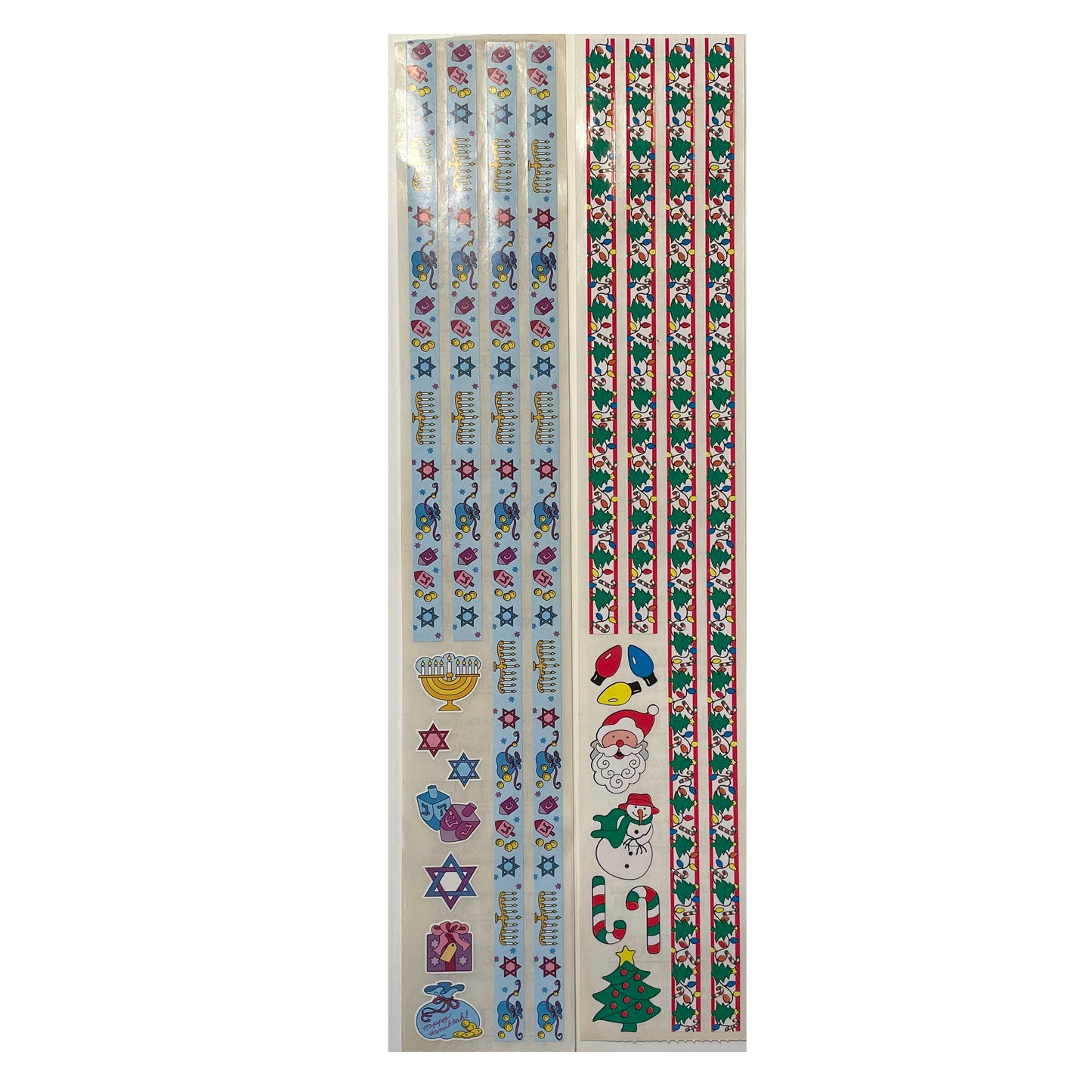 Sticker Strips - Christmas or Hanukkah - 10 pcs