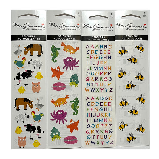 Mrs. Grossman's Busy Animal Fun Sticker Strips - New in Package