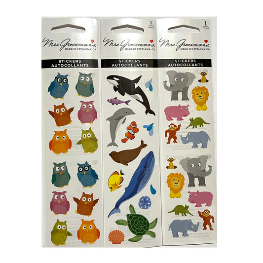 Mrs. Grossman's Curious Animal Sticker Strips - New in Package