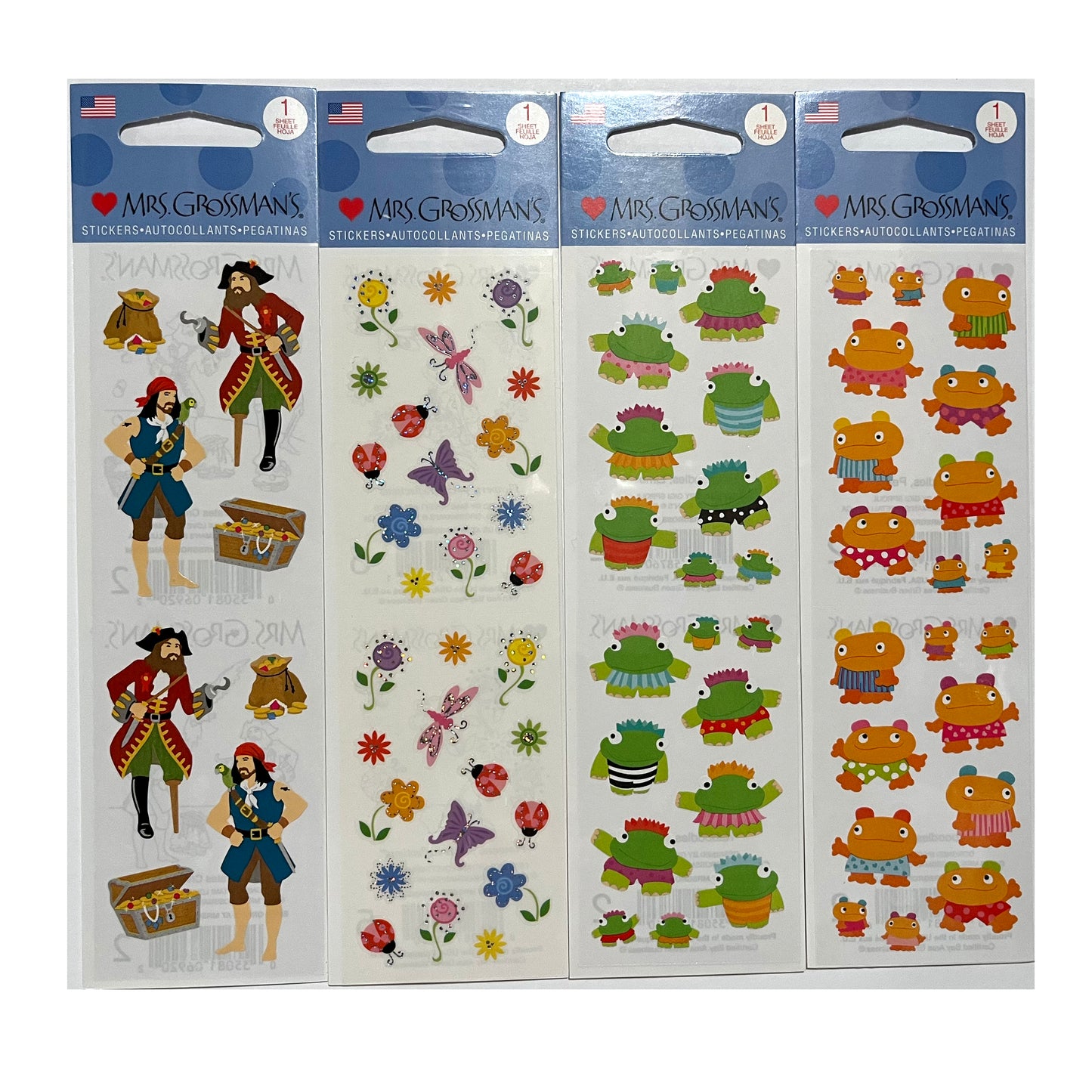 Mrs. Grossman's Pirate and Monsters Sticker Strips - New in Package