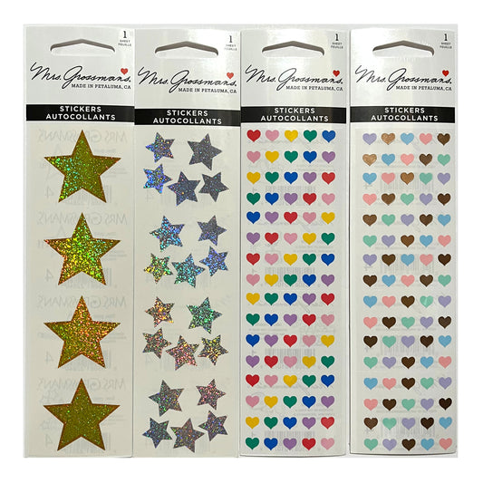 Mrs. Grossman's Stars and Hearts Sticker Strips - New in Package