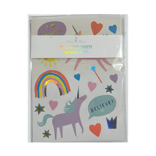 Meri Meri Unicorn Stickers - NEW! 10 pcs
