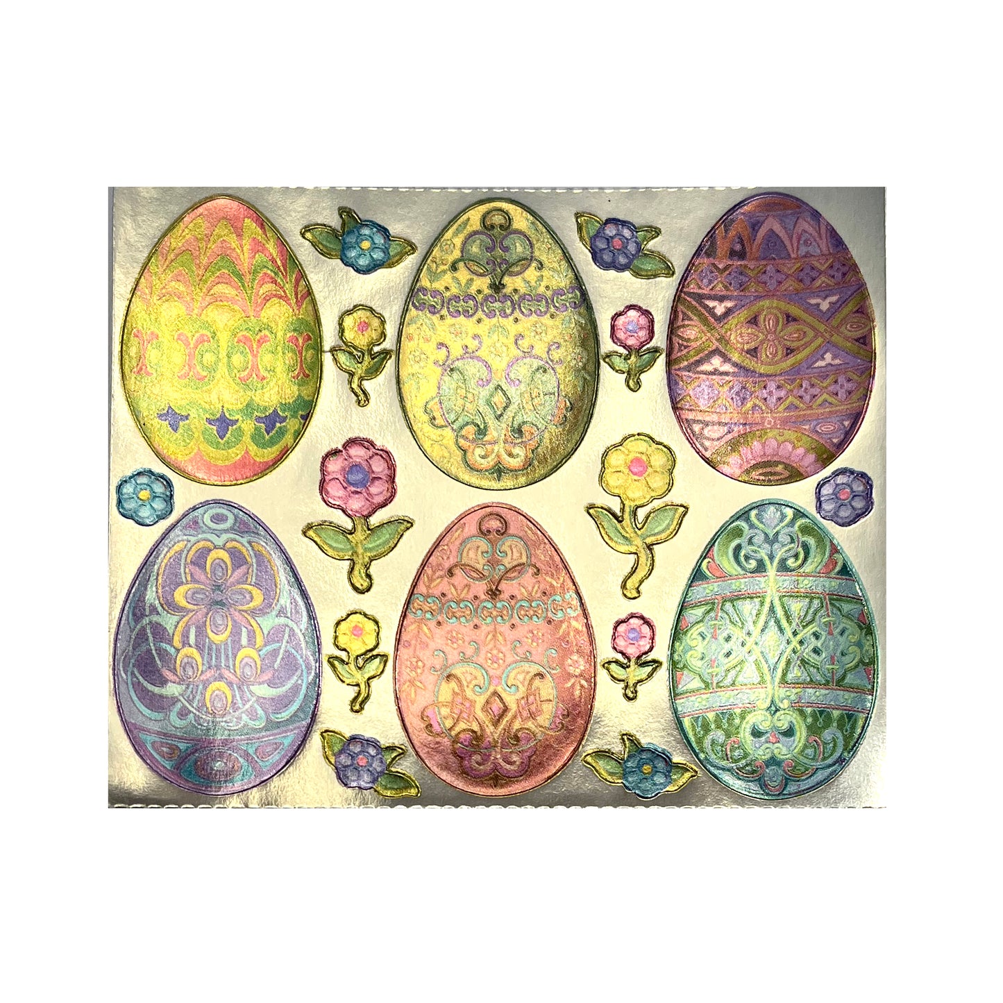 GIFTED LINE: Metallic Easter Egg  Stickers * RARE*