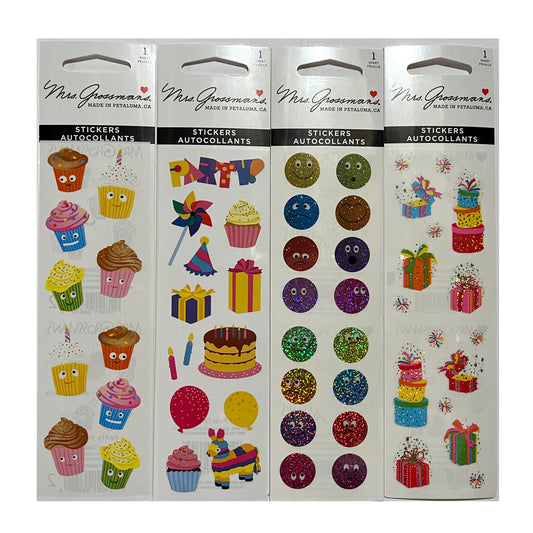 Mrs. Grossman's Party Sticker Strips - New in Package