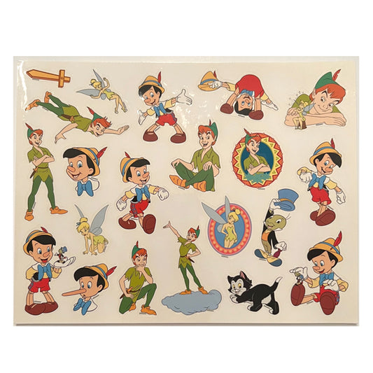 Disney Peter Pan, Tinkerbell and Pinocchlo Stickers