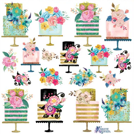 BULK BUY: 25 sheets Decorative Cake Stickers