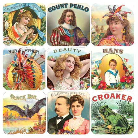 BULK BUY: 50 sheets Mini Cigar labels Stickers