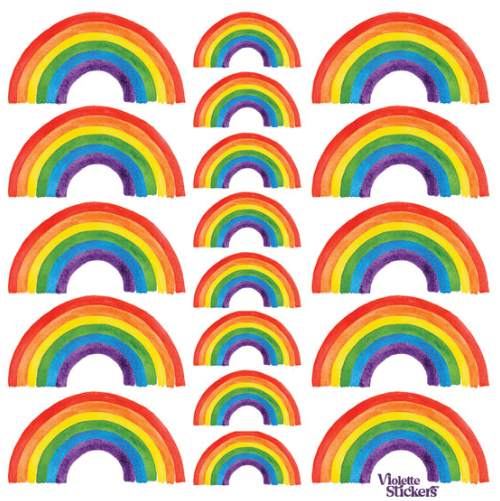 BULK BUY: 25 sheets Mini Glitter Rainbow Stickers
