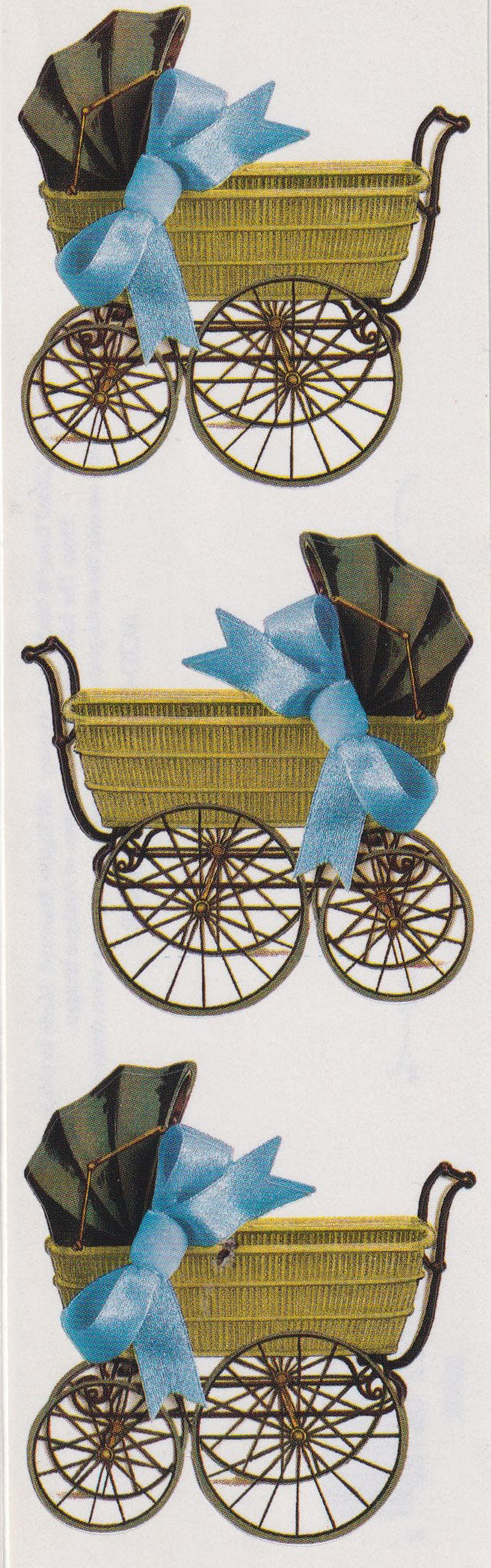 GIFTED LINE: Strips - Blue Baby Carriages