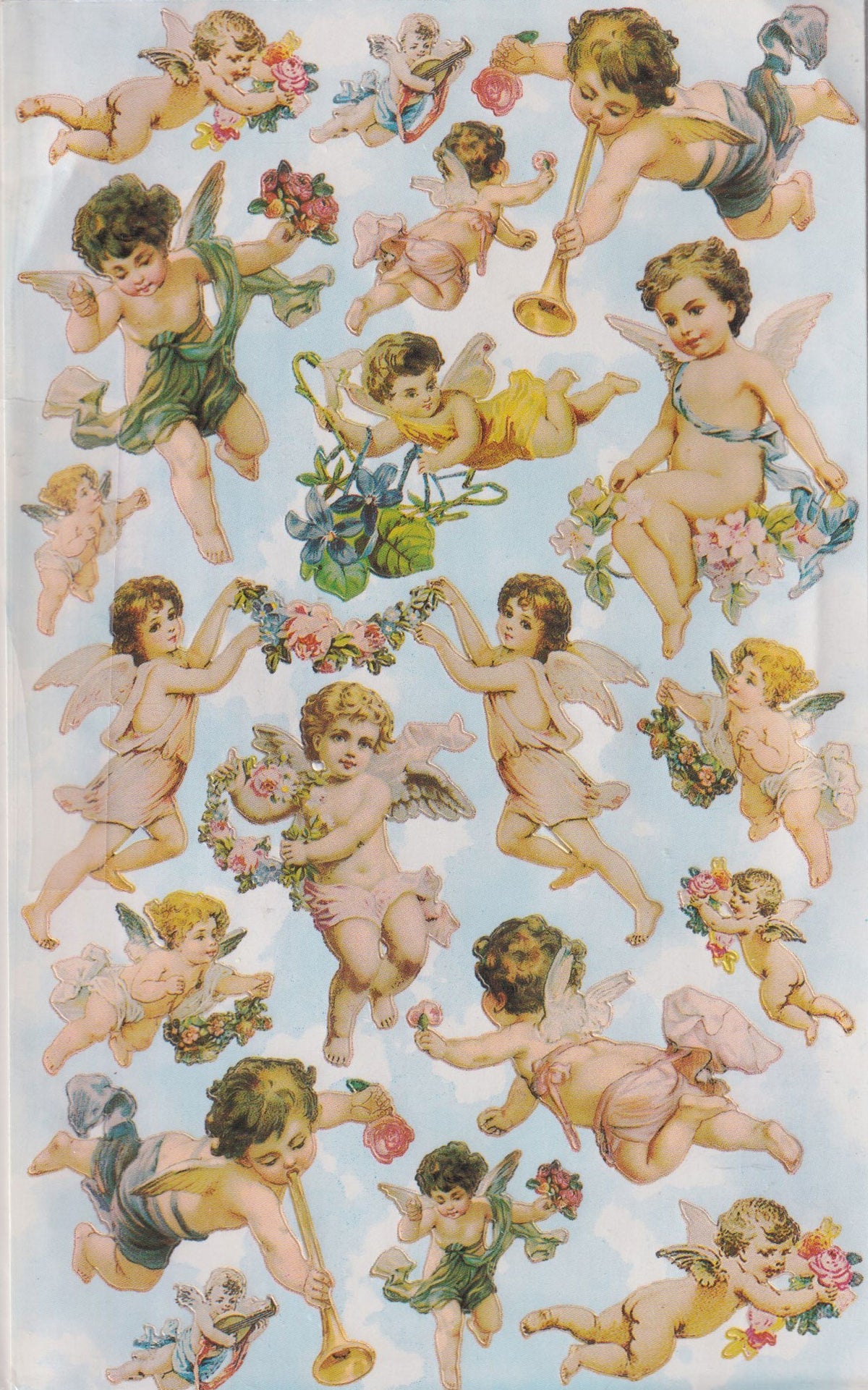 GIFTED LINE: Cupids on Blue Background