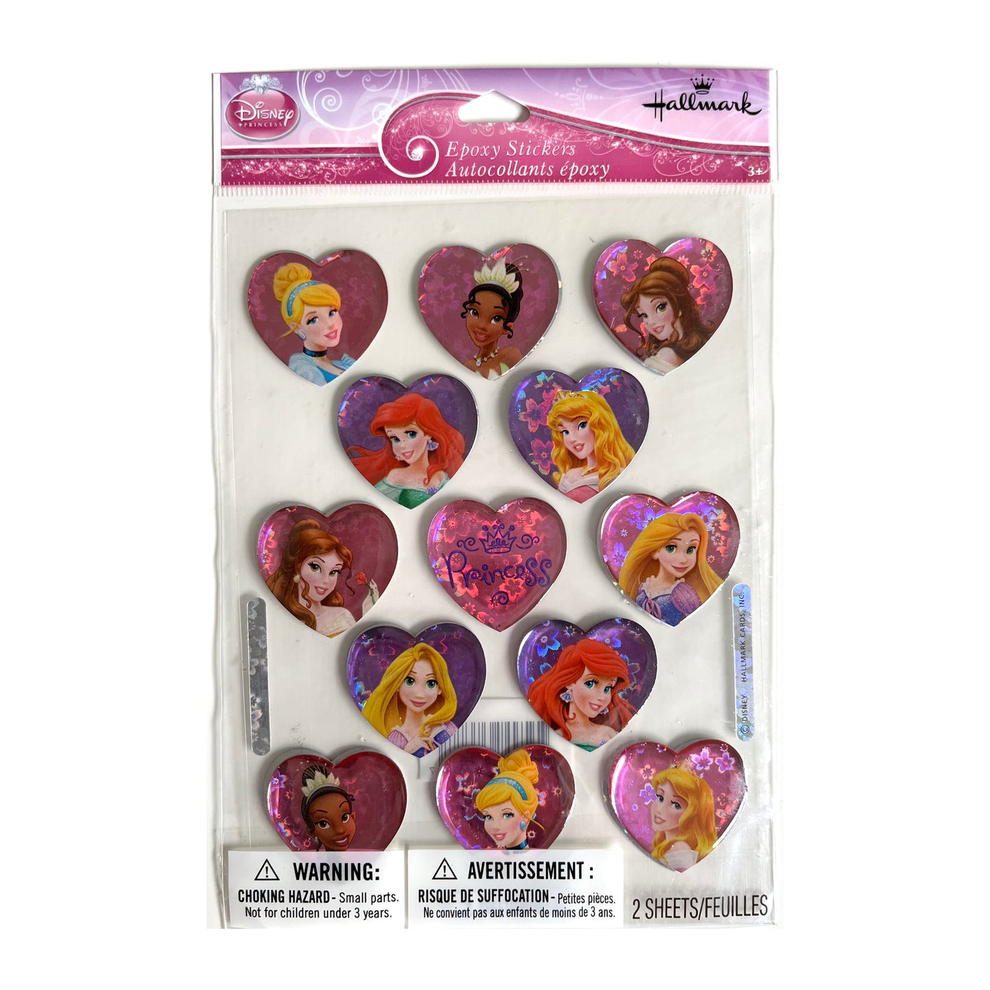 Disney Hallmark - Princess Plastic Gel Hearts NEW!