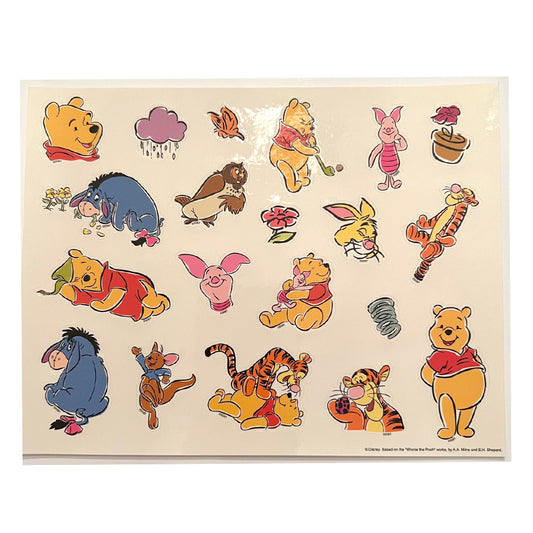 Disney Winnie the Pooh, Piglet, Roo and Eeyore with Raincloud Stickers