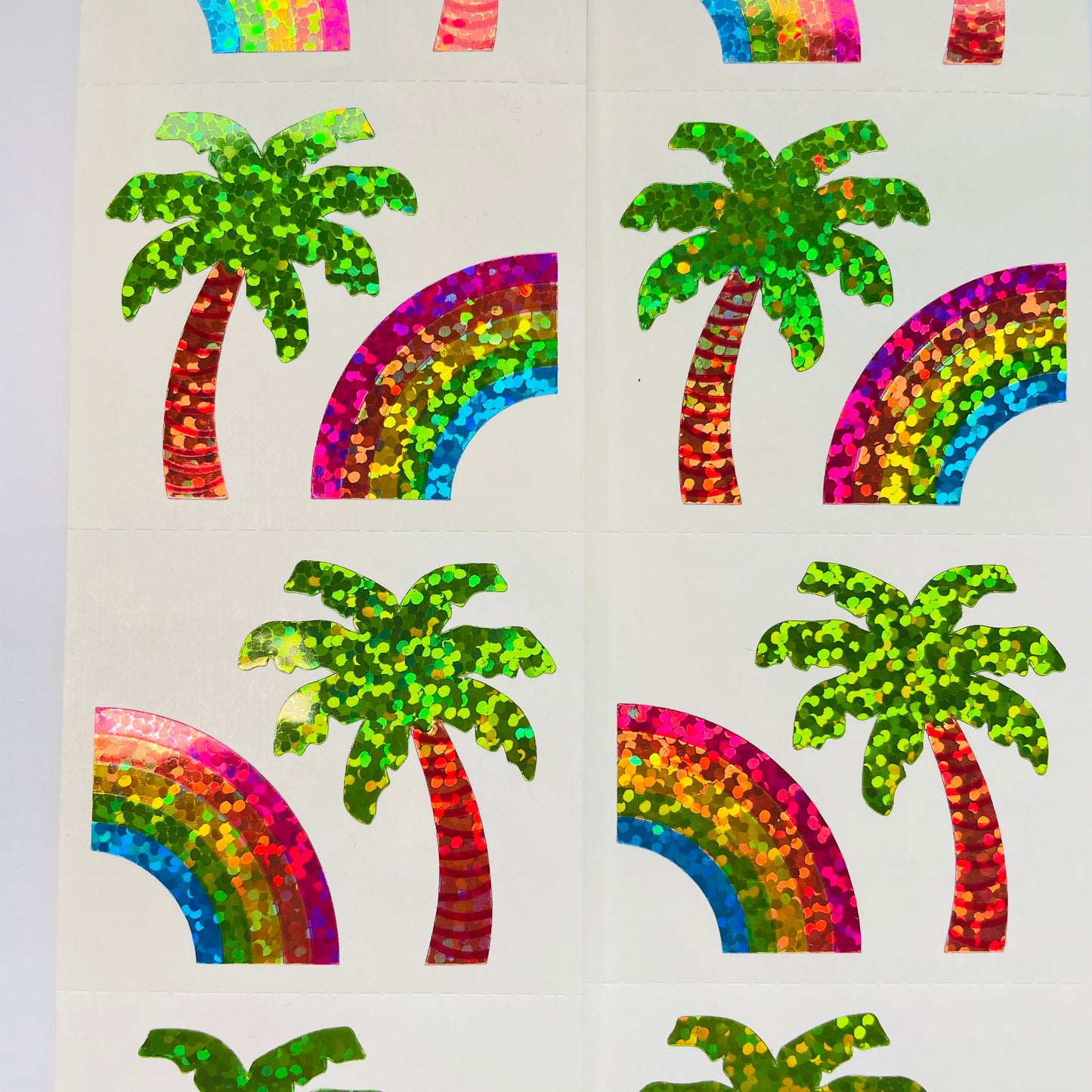 HAMBLY: Rainbow and Palm Tree glitter stickers