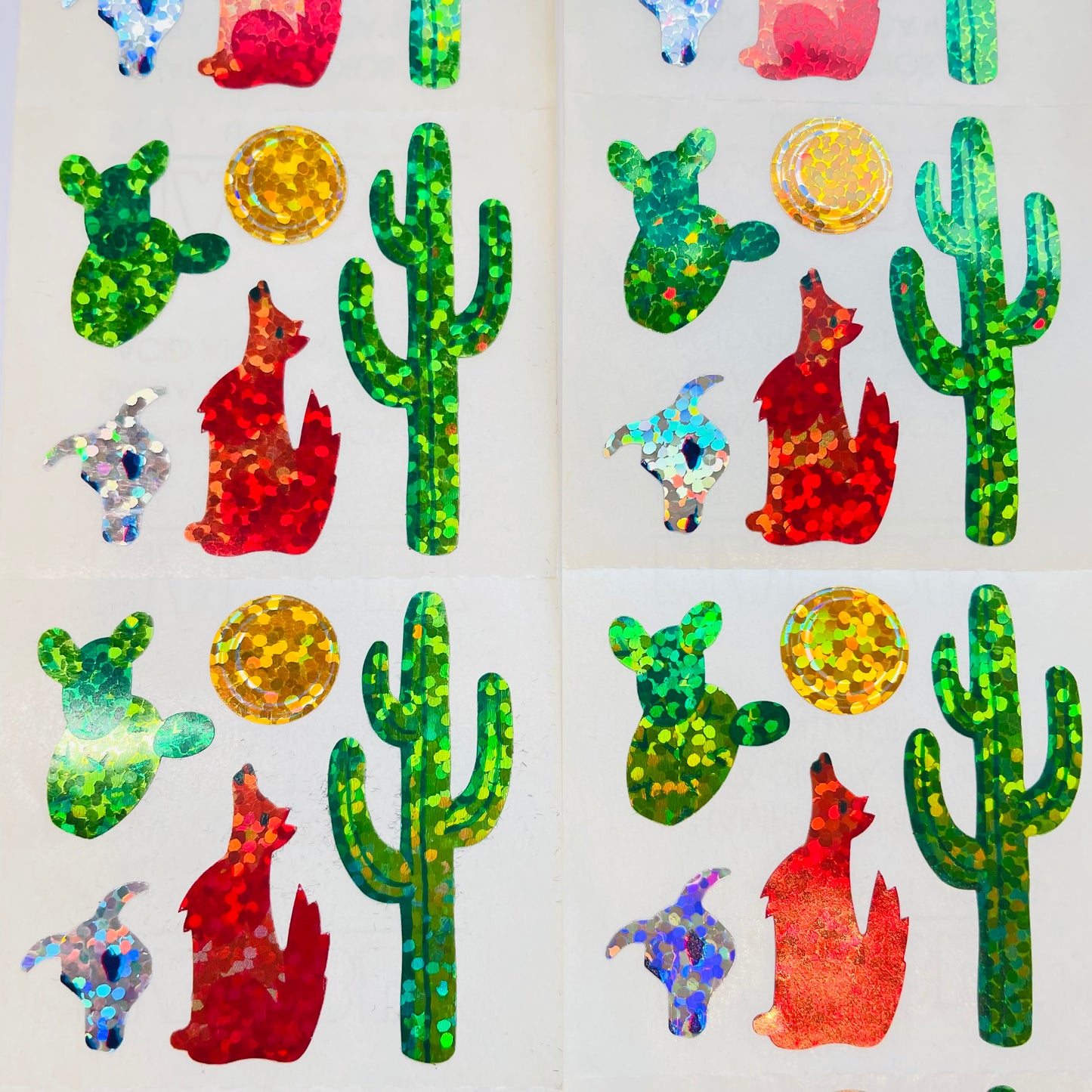 HAMBLY: Coyote, Cactus and Moon glitter stickers
