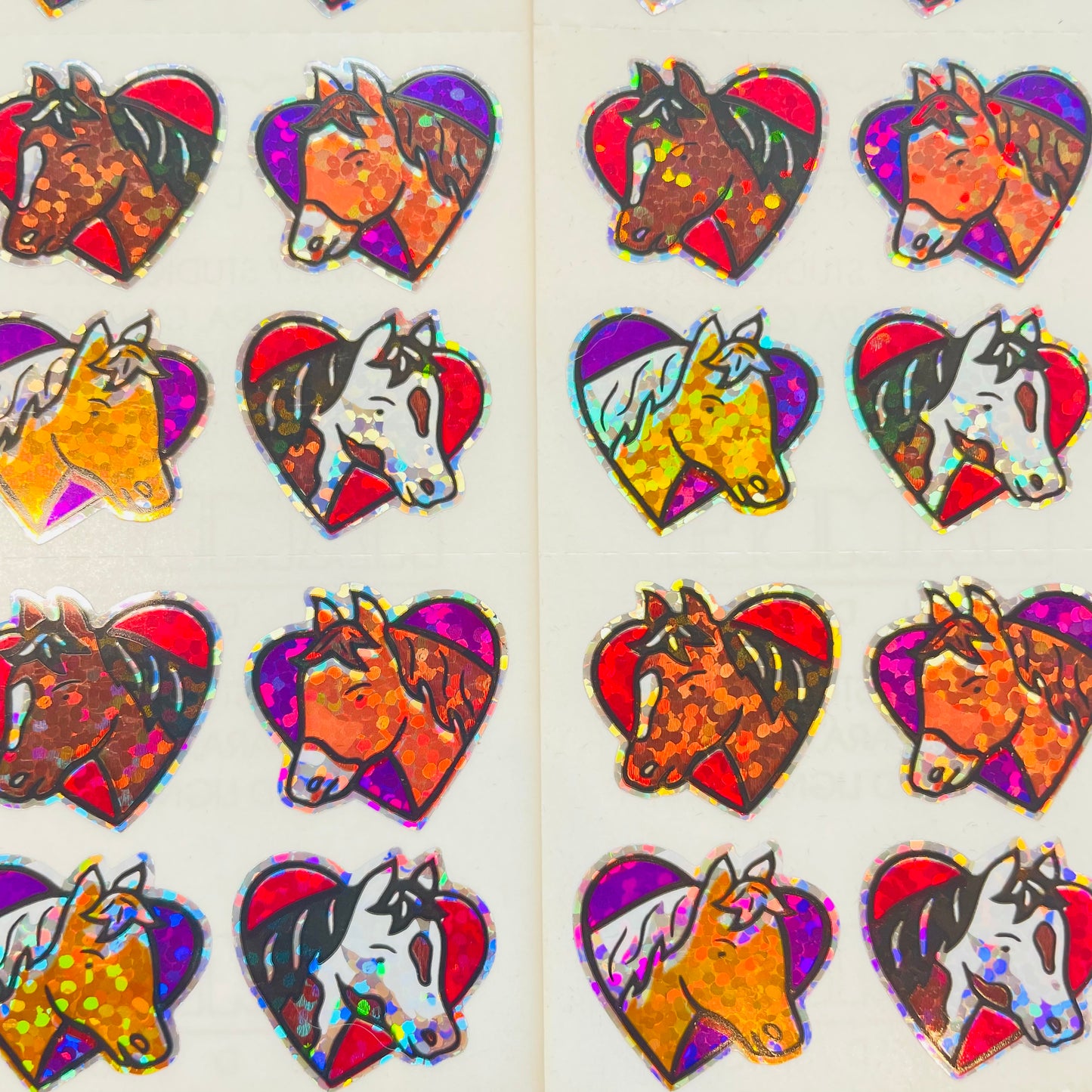 HAMBLY:Horse in Hearts glitter stickers