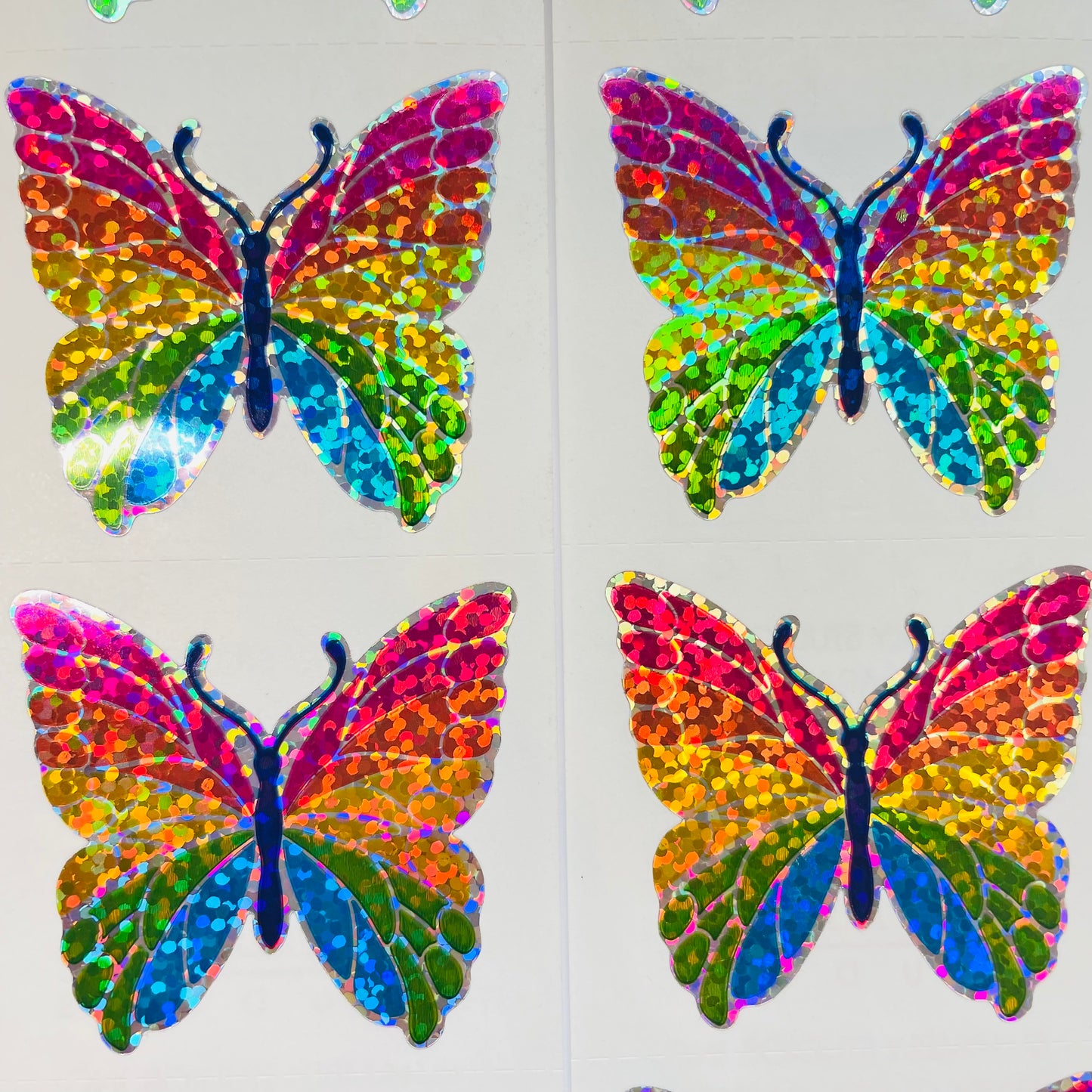 HAMBLY: Rainbow Butterfly glitter stickers *RARE*