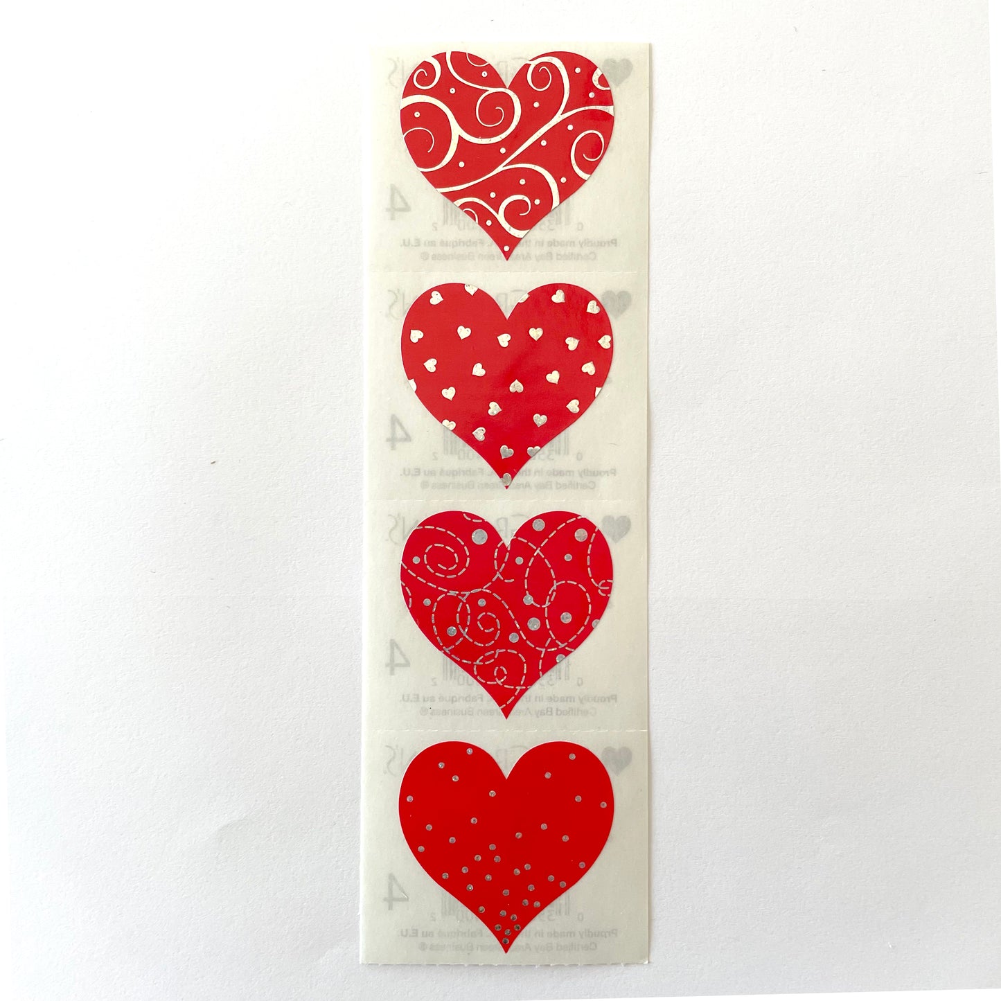 Mrs. Grossman's: Valentine's Red and Silver Heart Stickers