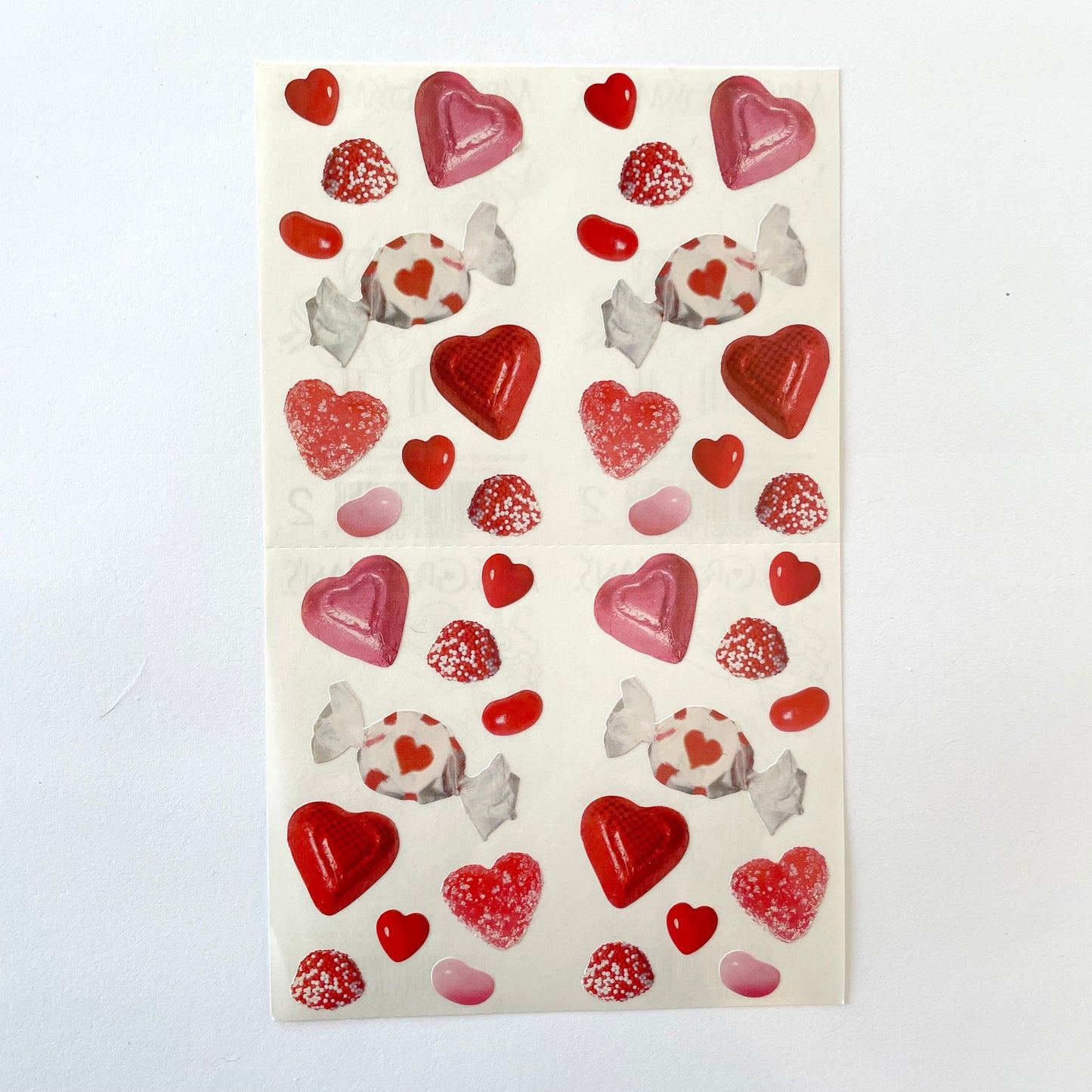 Mrs. Grossman's: Valentine's Candy Stickers - UNCUT *RARE*