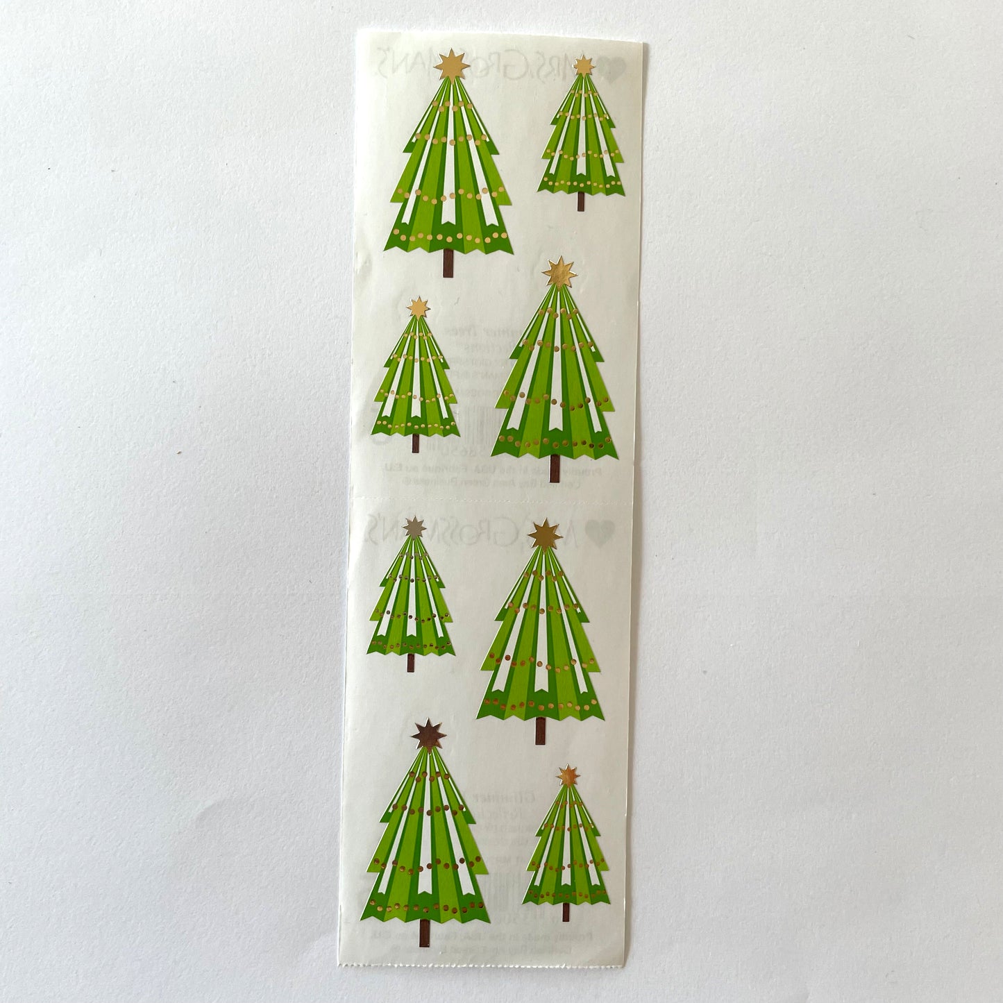 Mrs. Grossman's: Glimmer Green and Gold Christmas Tree Stickers