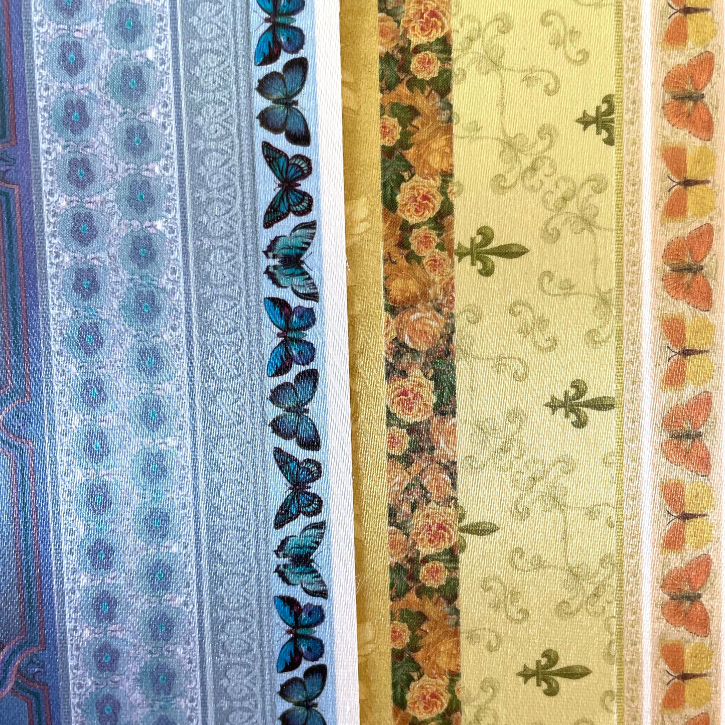 Violette: Satin Ribbon Fabric Stickers - 2 pcs