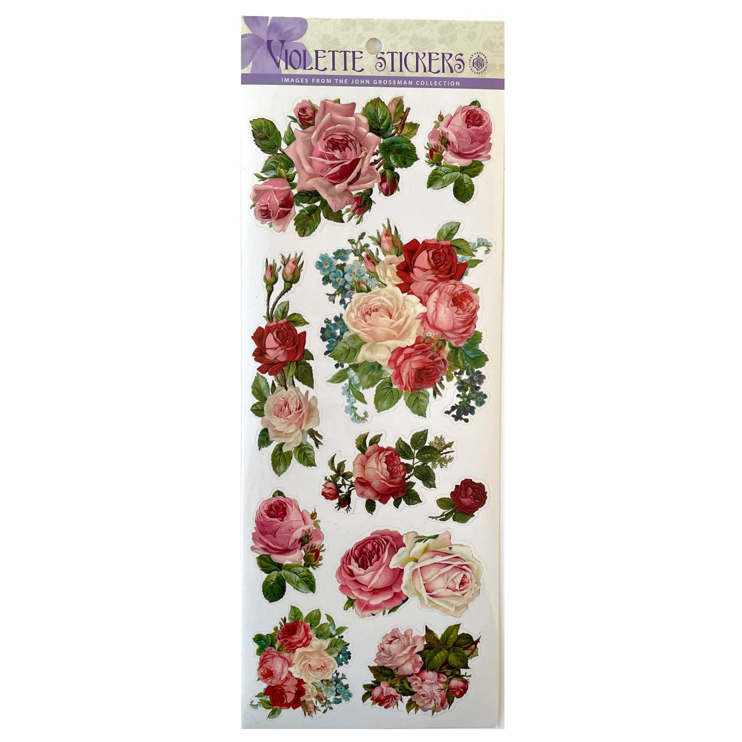 Violette: Jumbo Sheet Pink Rose Stickers