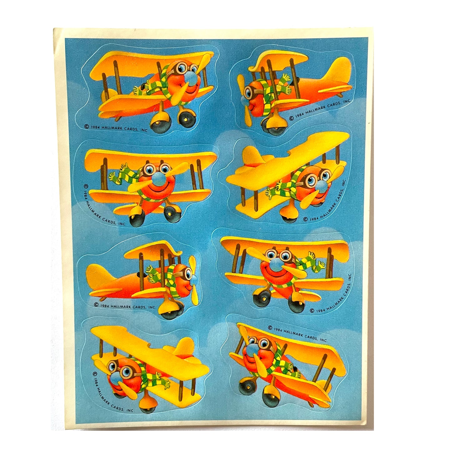 HALLMARK: Yellow Airplane Stickers