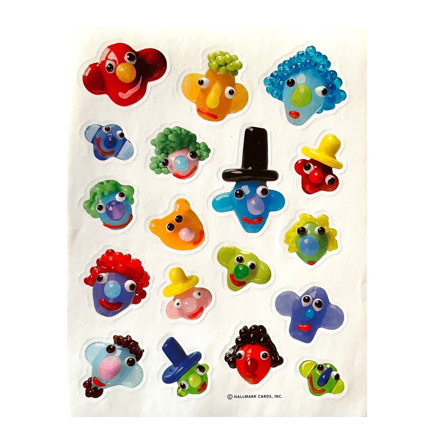 HALLMARK: Molded Glass Funny Face Stickers