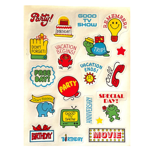 HALLMARK: 80's Happy Calendar Stickers