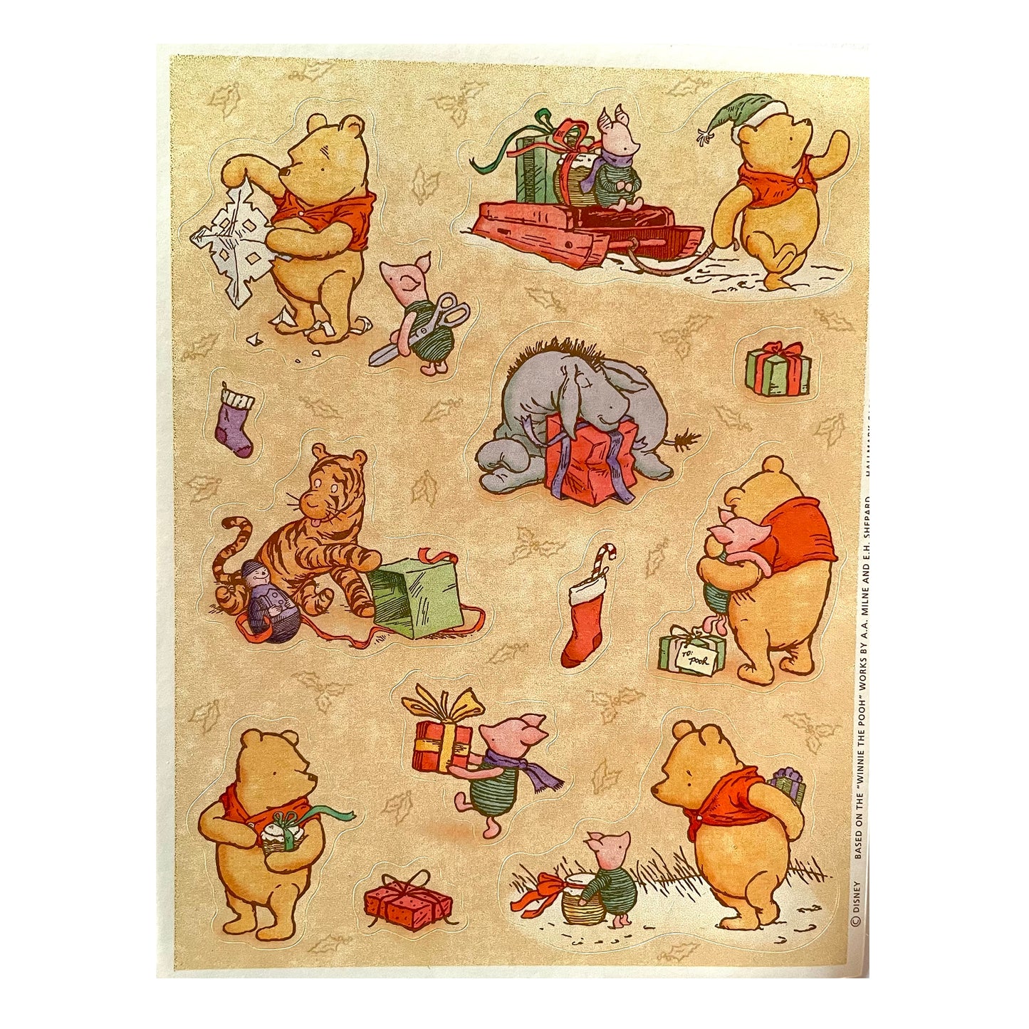 HALLMARK: Winnie the Pooh Christmas Stickers