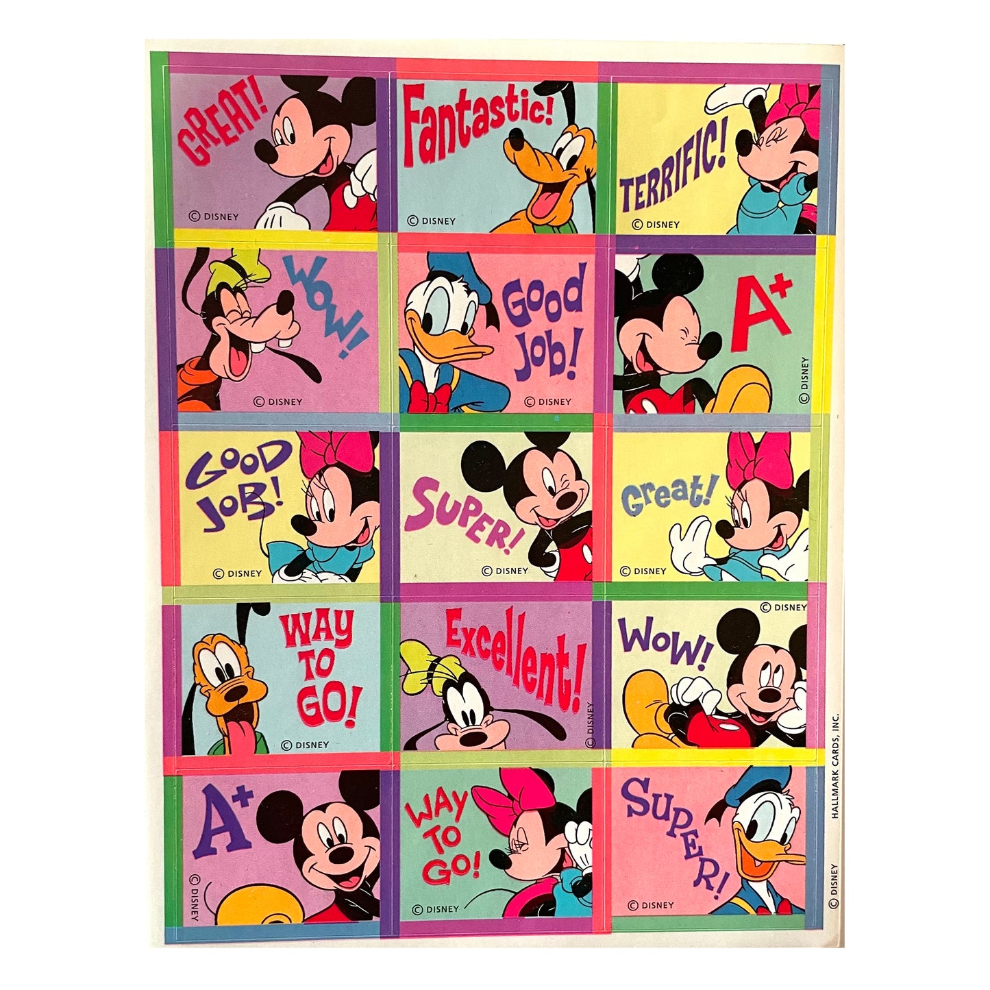 HALLMARK: Mickey Mouse Square Shaped Reward Stickers