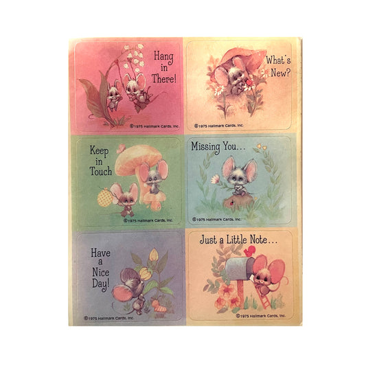 HALLMARK: 70's Mice Pen Pal Square Stickers