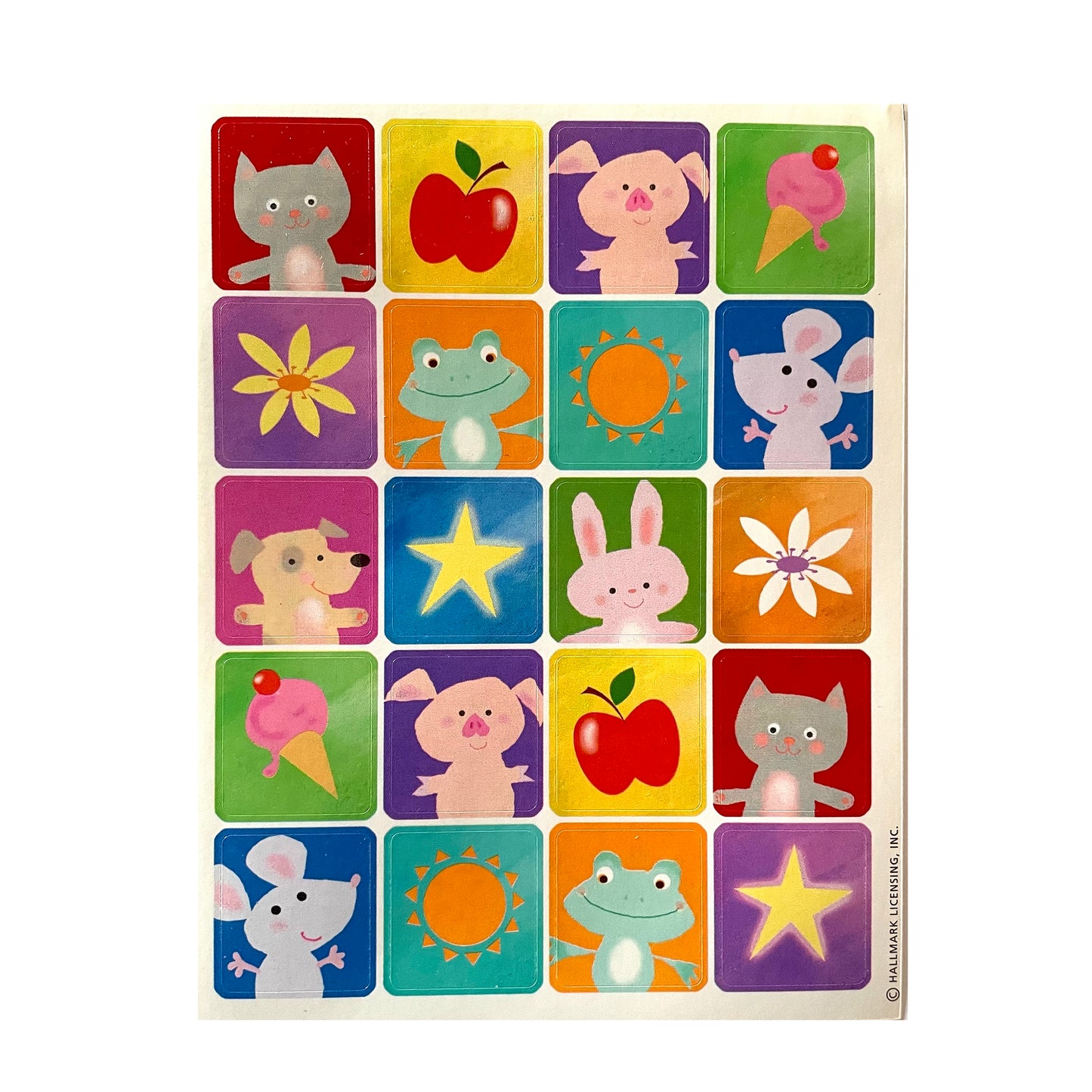 HALLMARK: Colorful Animal Squares Stickers