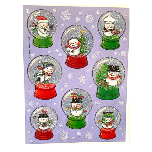 HALLMARK: Christmas Sparkle Glitter Snow Globes Stickers