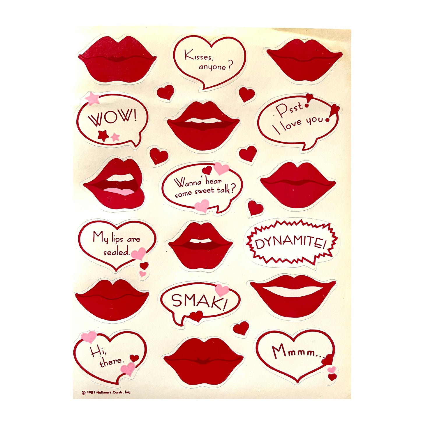 HALLMARK: Valentine's Day Talking Red Lips Stickers