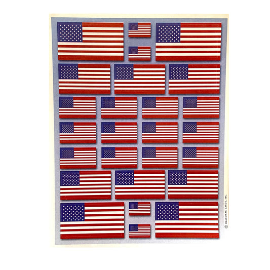 HALLMARK: US Flags in Mixed Sizes Stickers