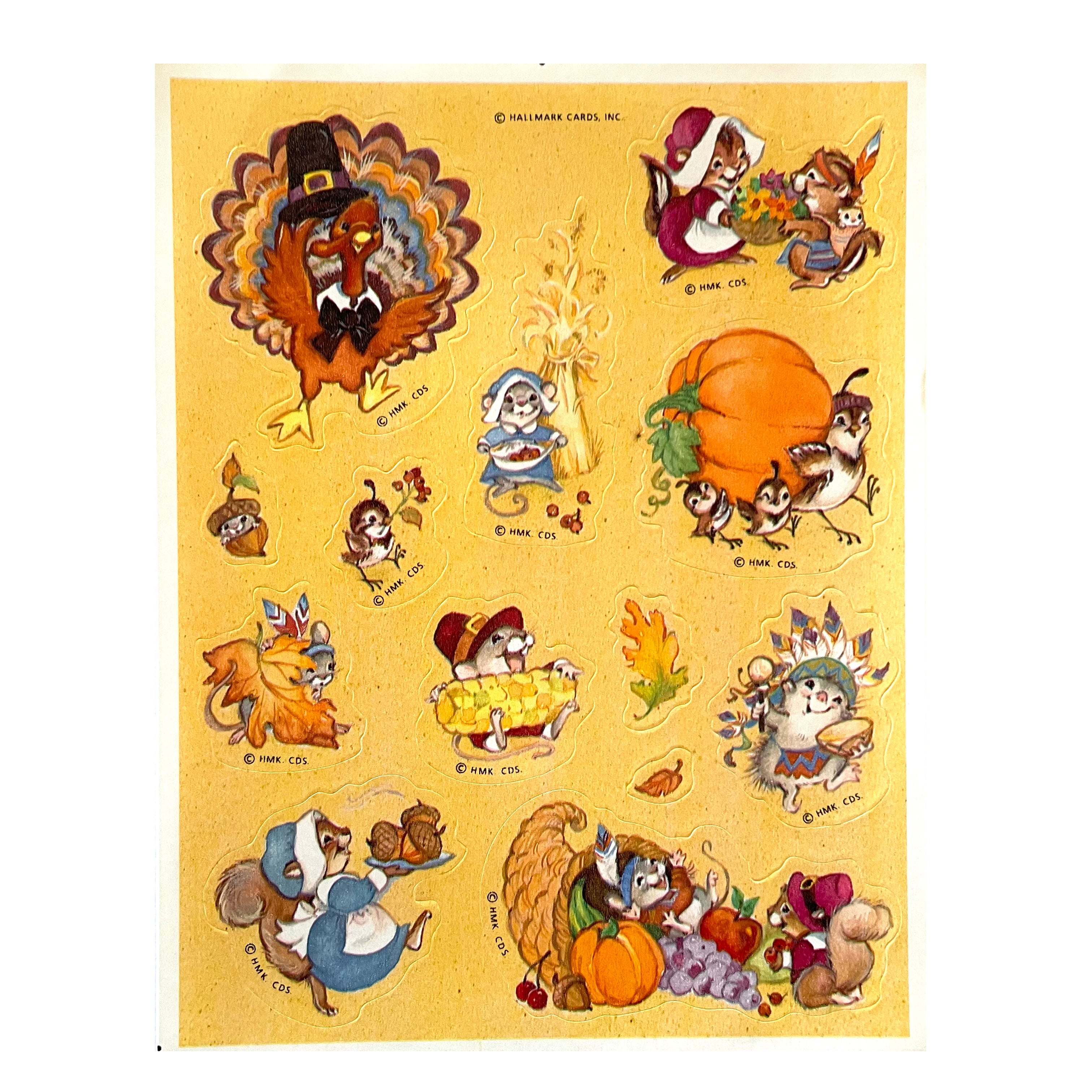 HALLMARK: Thanksgiving Turkey and Helpers Stickers – Sticker Stash Outlet