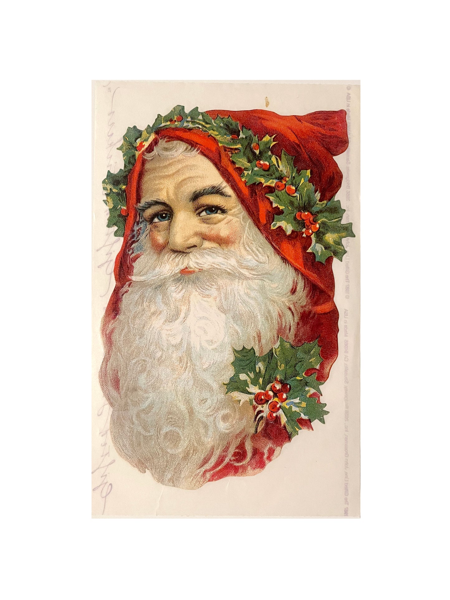 GIFTED LINE: XL Victorian Santa Face Sticker