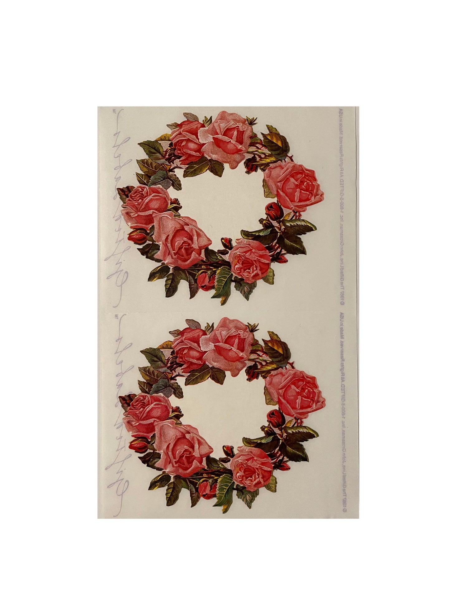 GIFTED LINE: Pink Rose Wreath Stickers