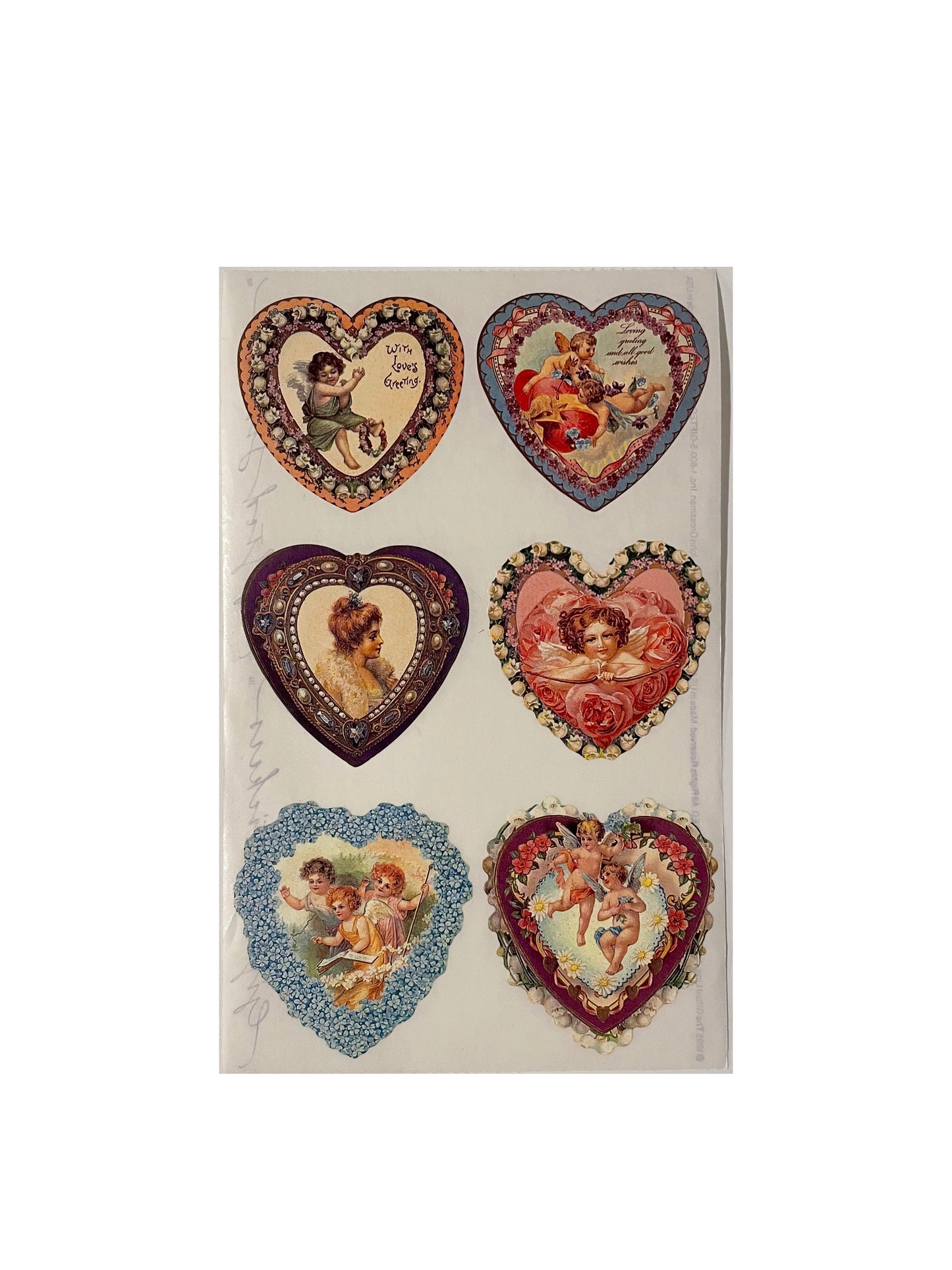GIFTED LINE: Six Heart shaped Valentine's stickers
