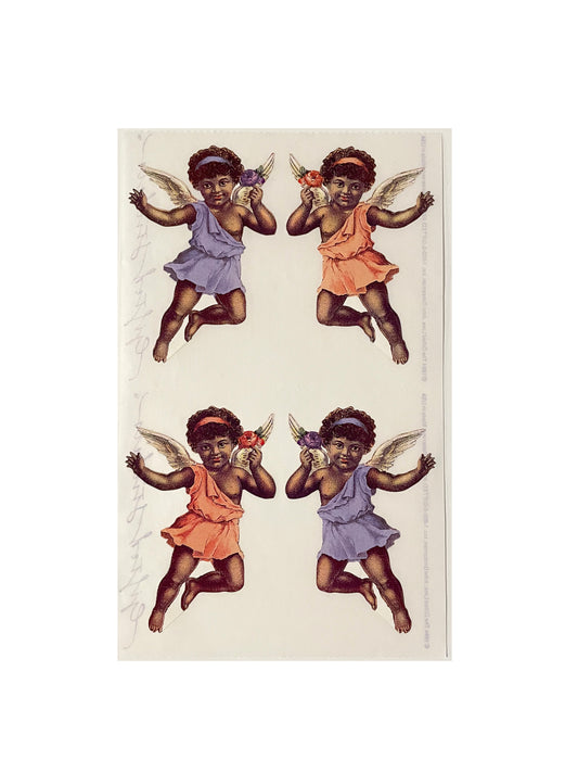 GIFTED LINE: Black Cherub Angel Stickers